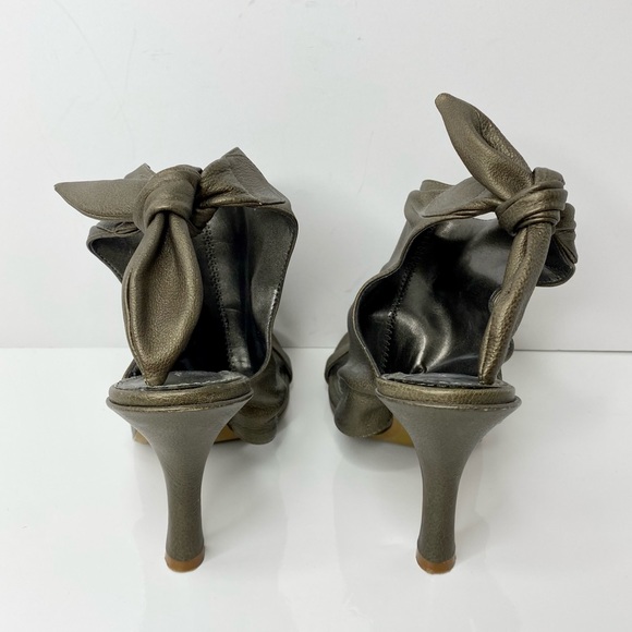 Linea Paolo Ruched Leather Wrapped Sandals - Picture 5 of 8